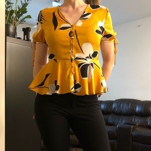 Mustard yellow peplum top